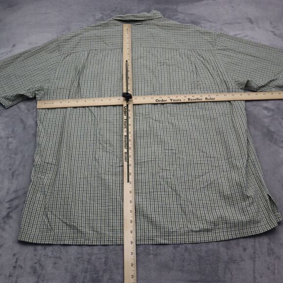 Timberland Shirt Mens Large Blue Tan Outdoor Workwear Weathergear Button Up - Picture 3 of 14